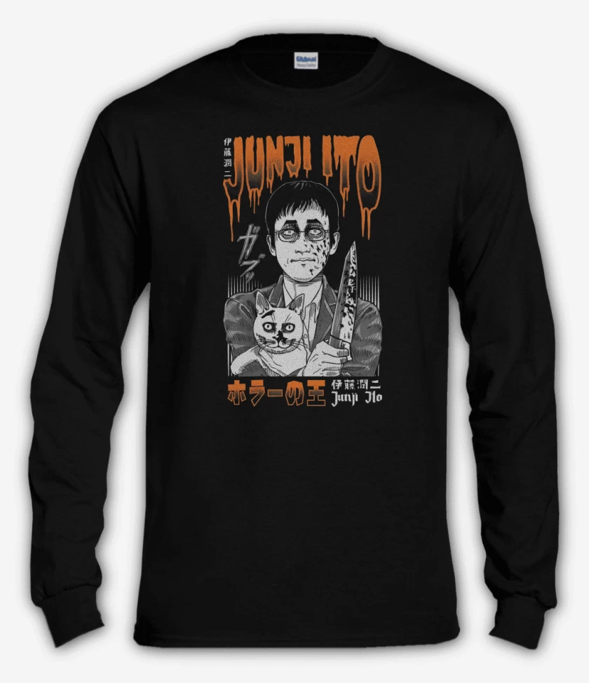 Polera manga larga Negro de Junji Ito