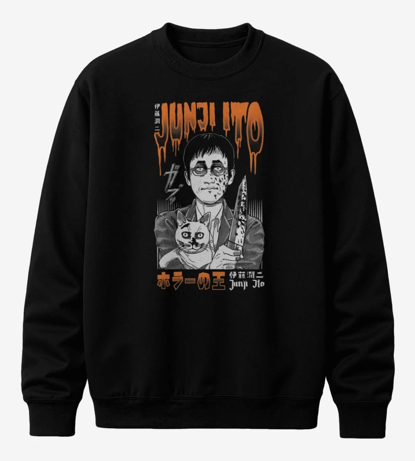 Poleron polo Negro de Junji Ito