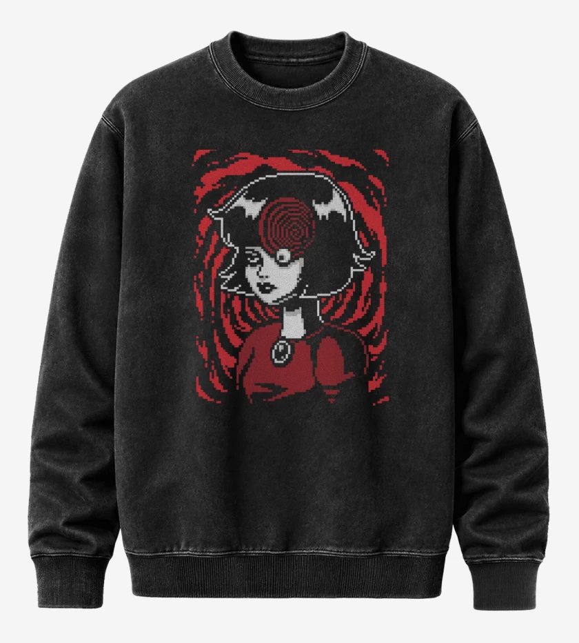 Poleron Polo Acid Wash Negro de Uzumakbit