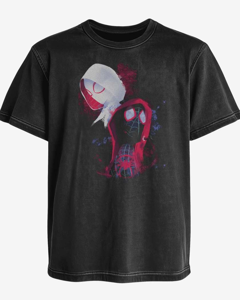 Polera desgastada Negro de SpiderGwen SpiderMorales