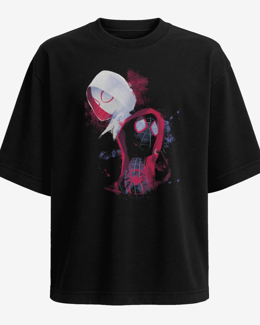 Polera Oversize Negro de SpiderGwen SpiderMorales