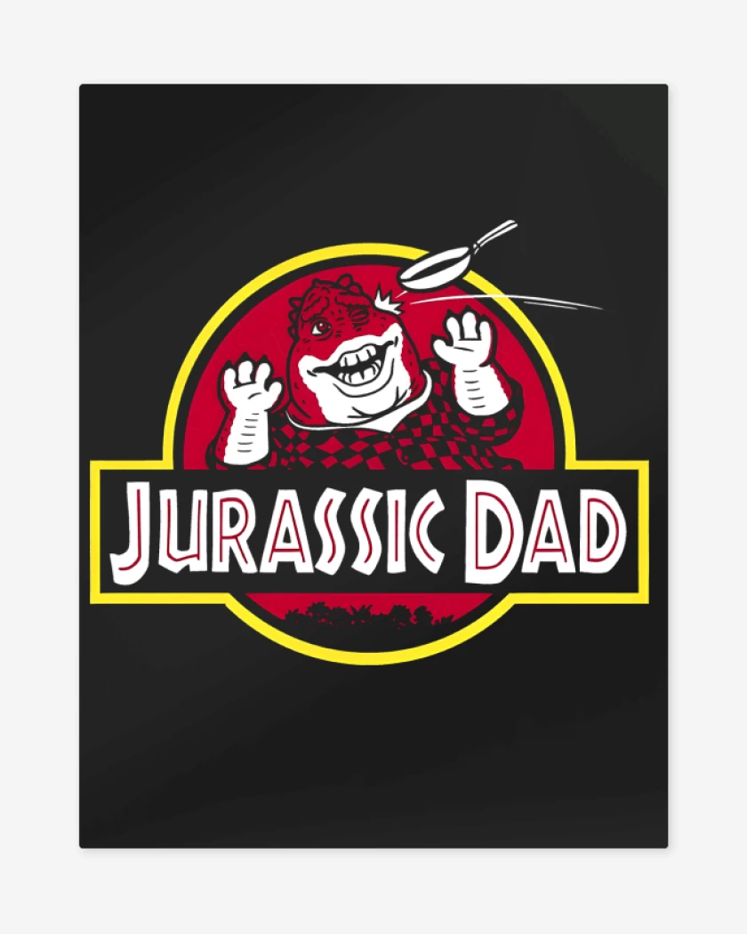 Print metalico Negro de Jurassic Dad