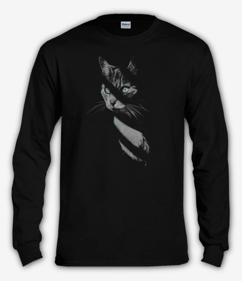 Polera manga larga Gatito en las Sombras