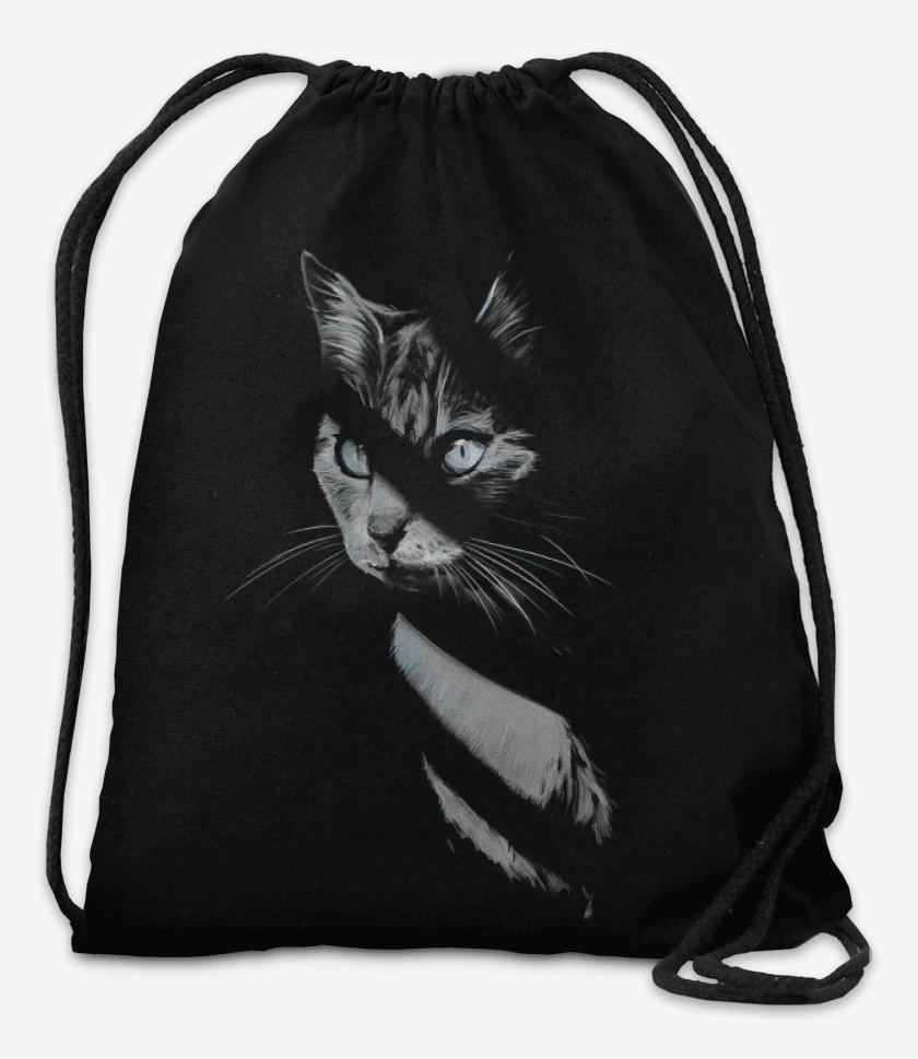 Mochila Negro de Gatito en las Sombras