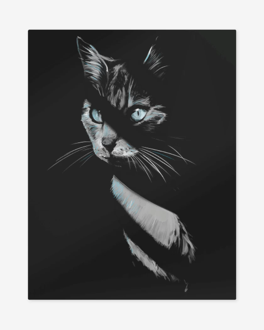 Print metalico Gatito en las Sombras