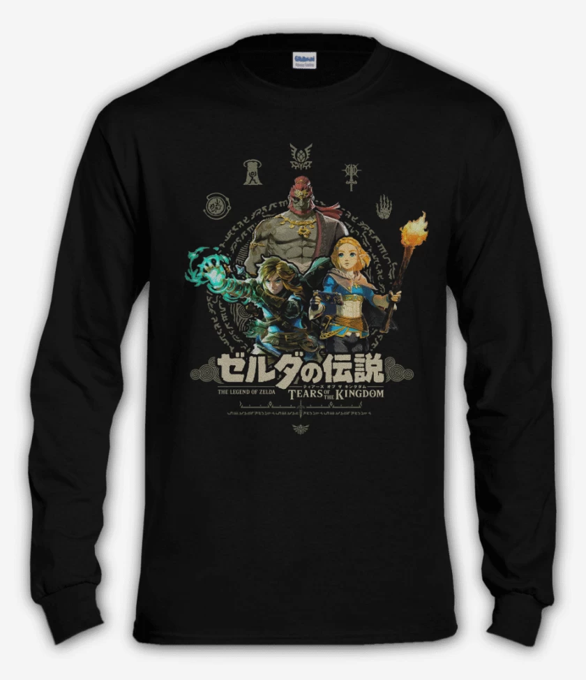 Polera manga larga TOTK Link Zelda y Ganondorf