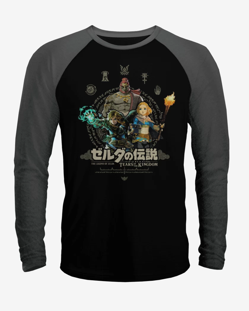 Polera Raglan TOTK Link Zelda y Ganondorf