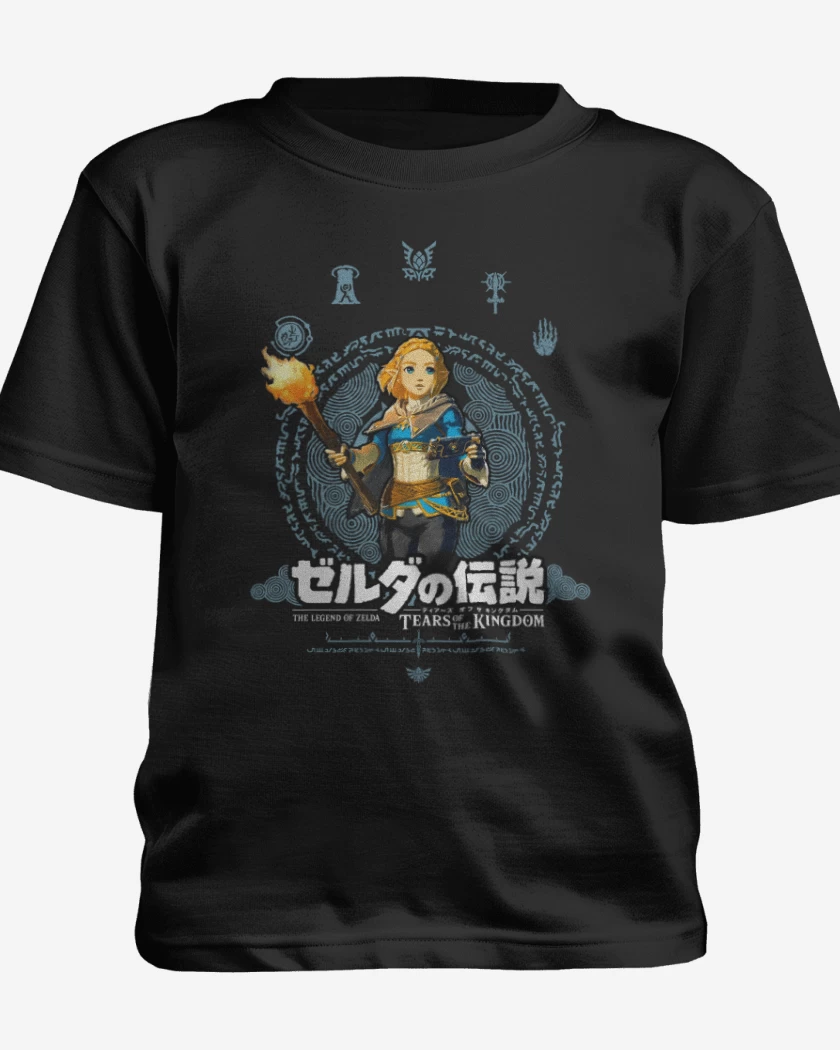 Polera de niño Negro de TOTK Zelda