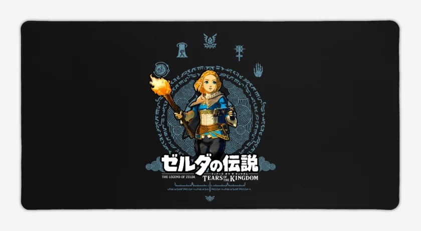Mouse pad Gamer Negro de TOTK Zelda