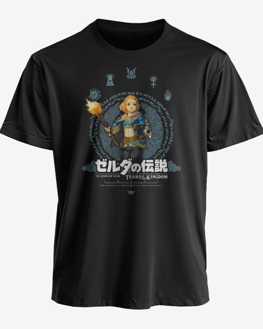 Polera premium Negro de TOTK Zelda