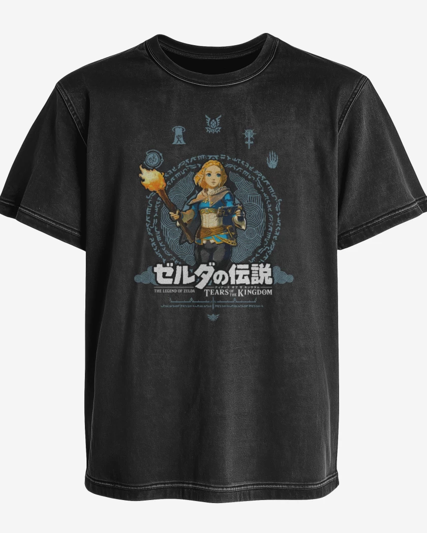 Polera desgastada Negro de TOTK Zelda