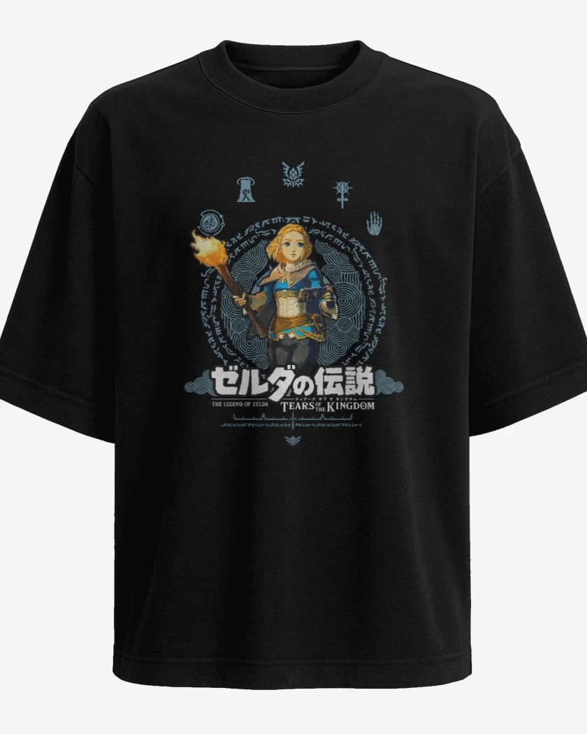 Polera Oversize Negro de TOTK Zelda