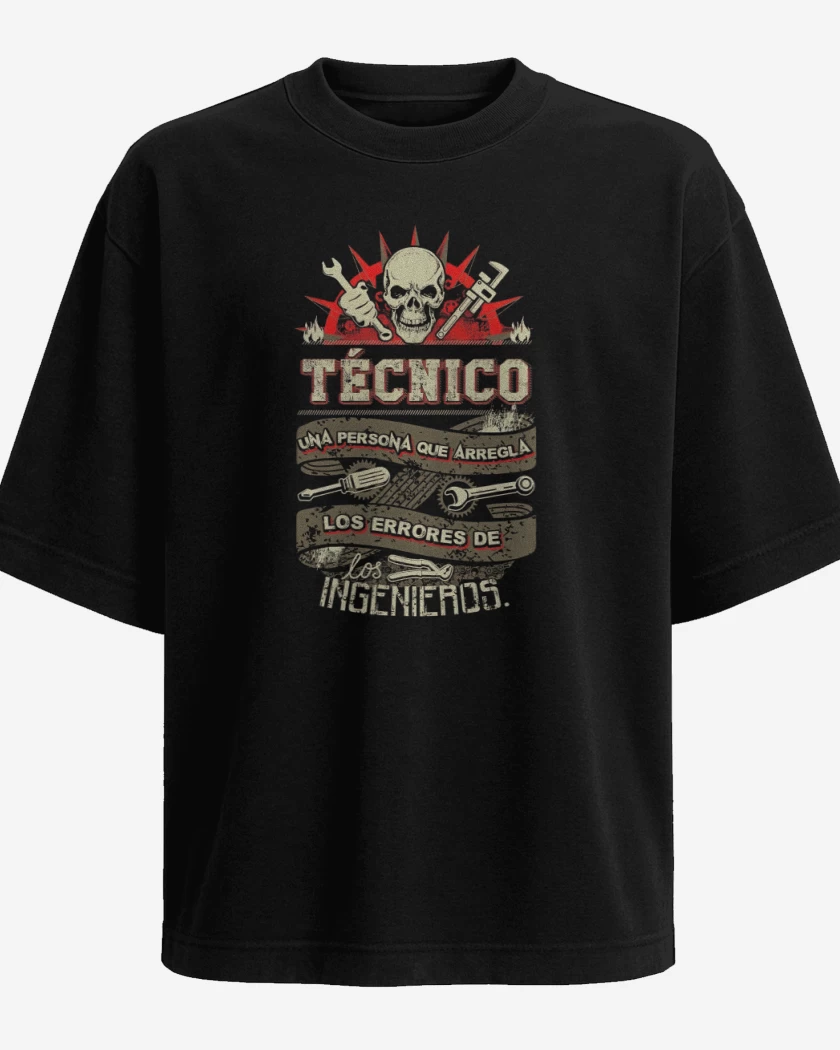 Polera Oversize Negro de Técnico