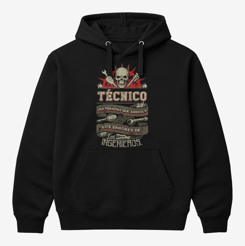 Polerón Canguro Negro de Técnico