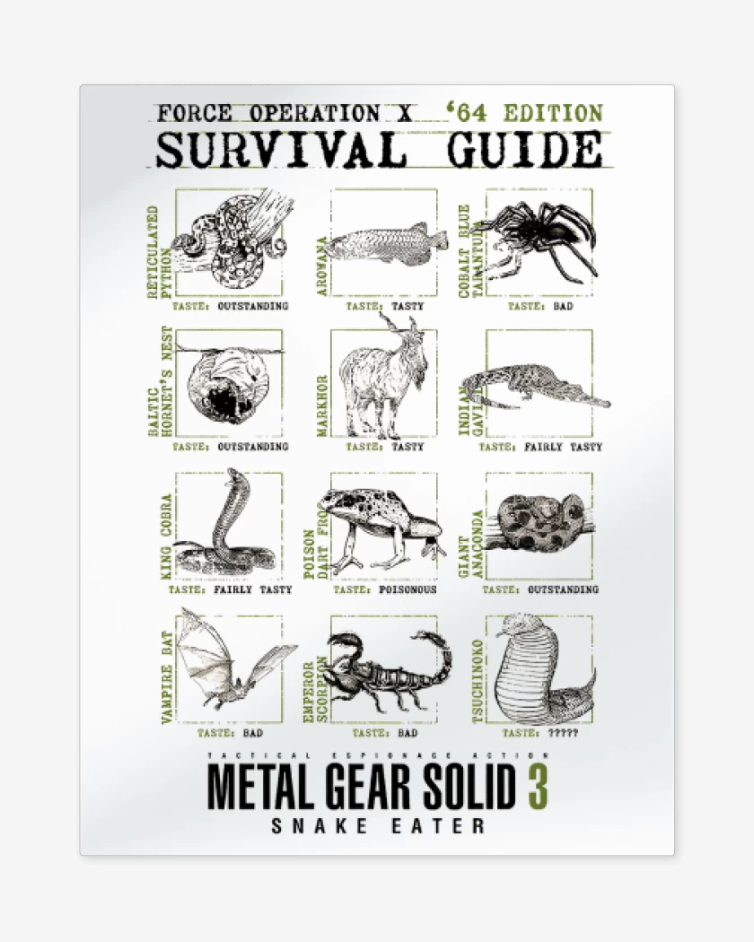Print metalico Blanco de Survival Guide