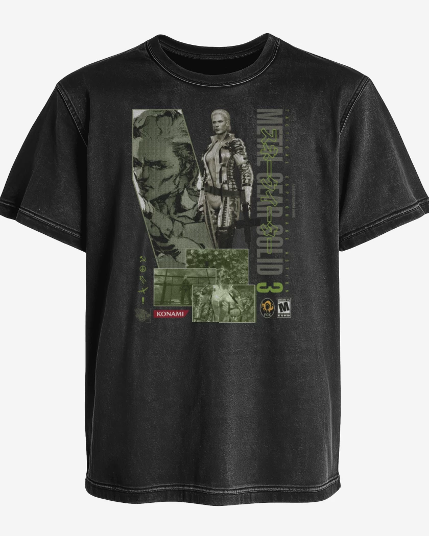 Polera desgastada Negro de MGS3 The Boss