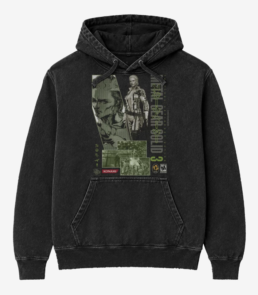 Poleron Canguro Acid Wash Negro de MGS3 The Boss