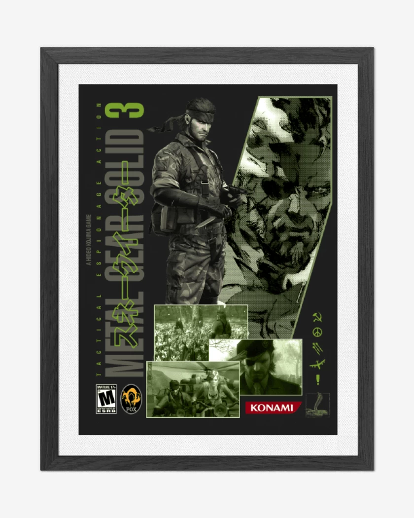 Cuadro decorativo Negro de MGS3 Naked Snake