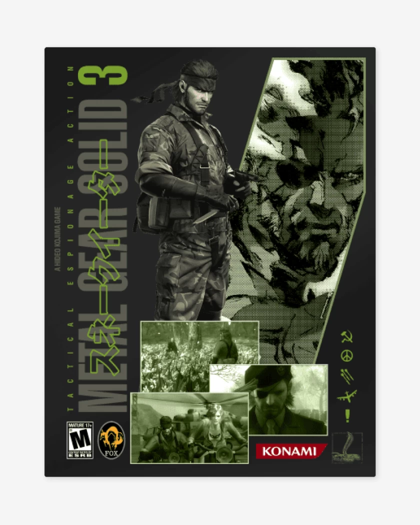Print metalico Negro de MGS3 Naked Snake