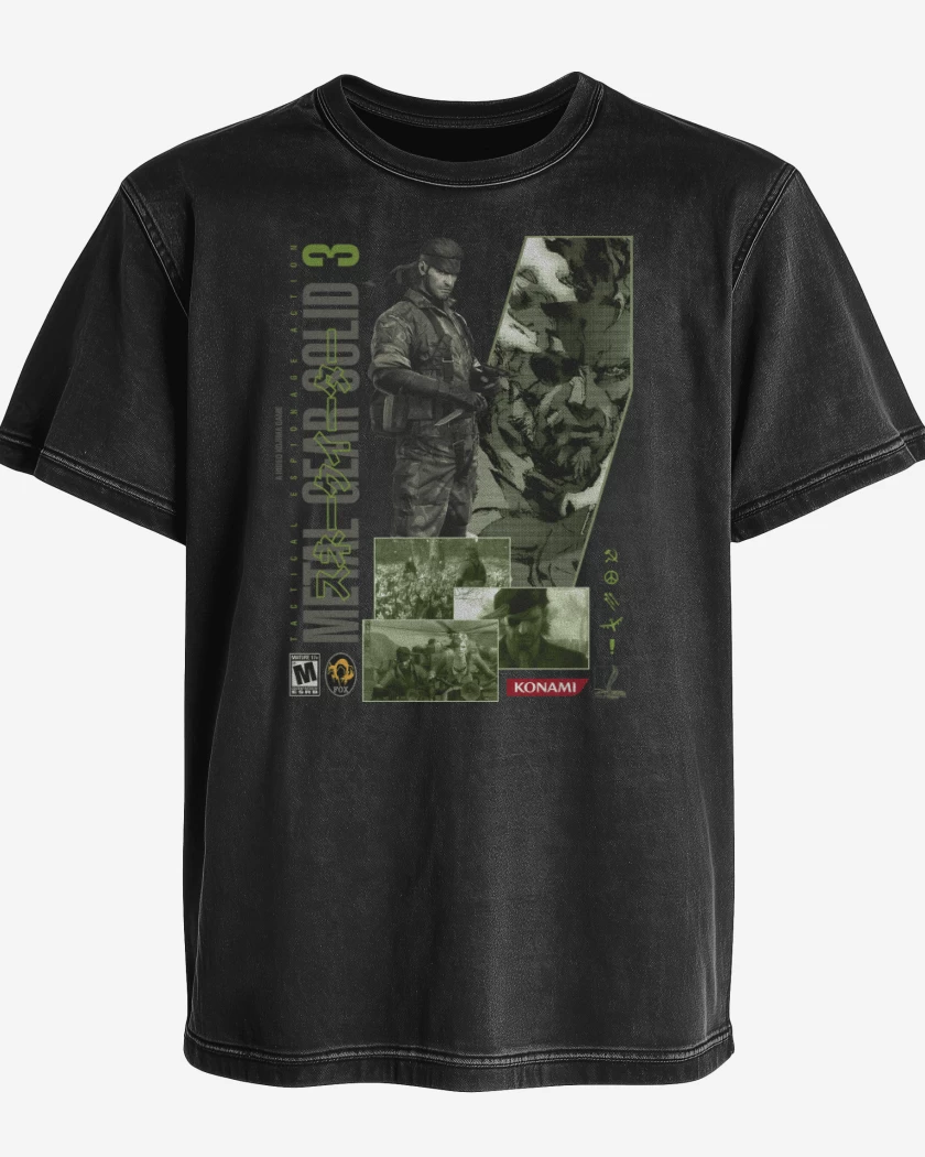 Polera desgastada Negro de MGS3 Naked Snake
