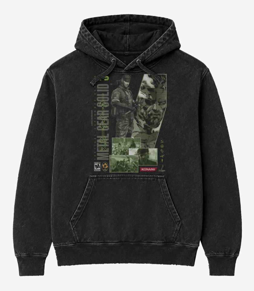 Poleron Canguro Acid Wash Negro de MGS3 Naked Snake