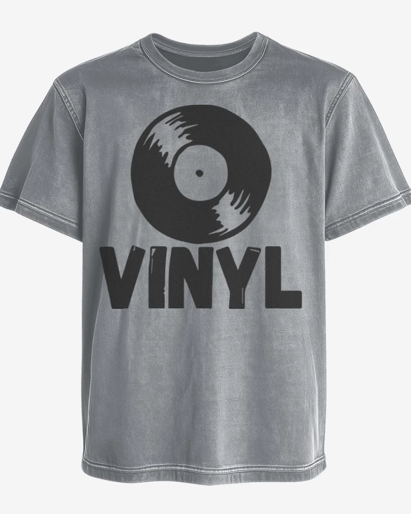Polera desgastada Gris Melange de Vinyl