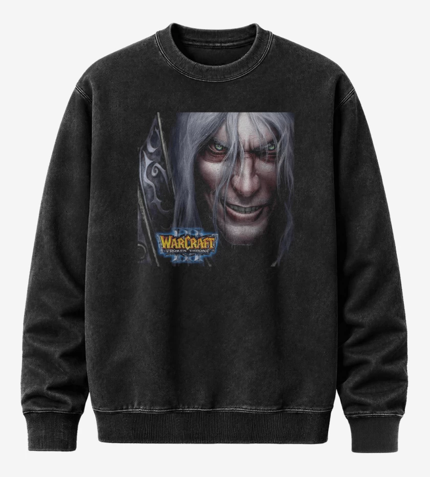 Poleron Polo Acid Wash Negro de Frozen Throne