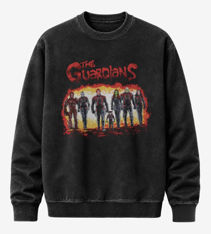 Poleron Polo Acid Wash Negro de The Guardians