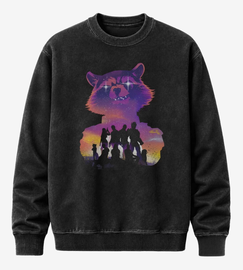 Poleron Polo Acid Wash Negro de Guardianes Vol 3