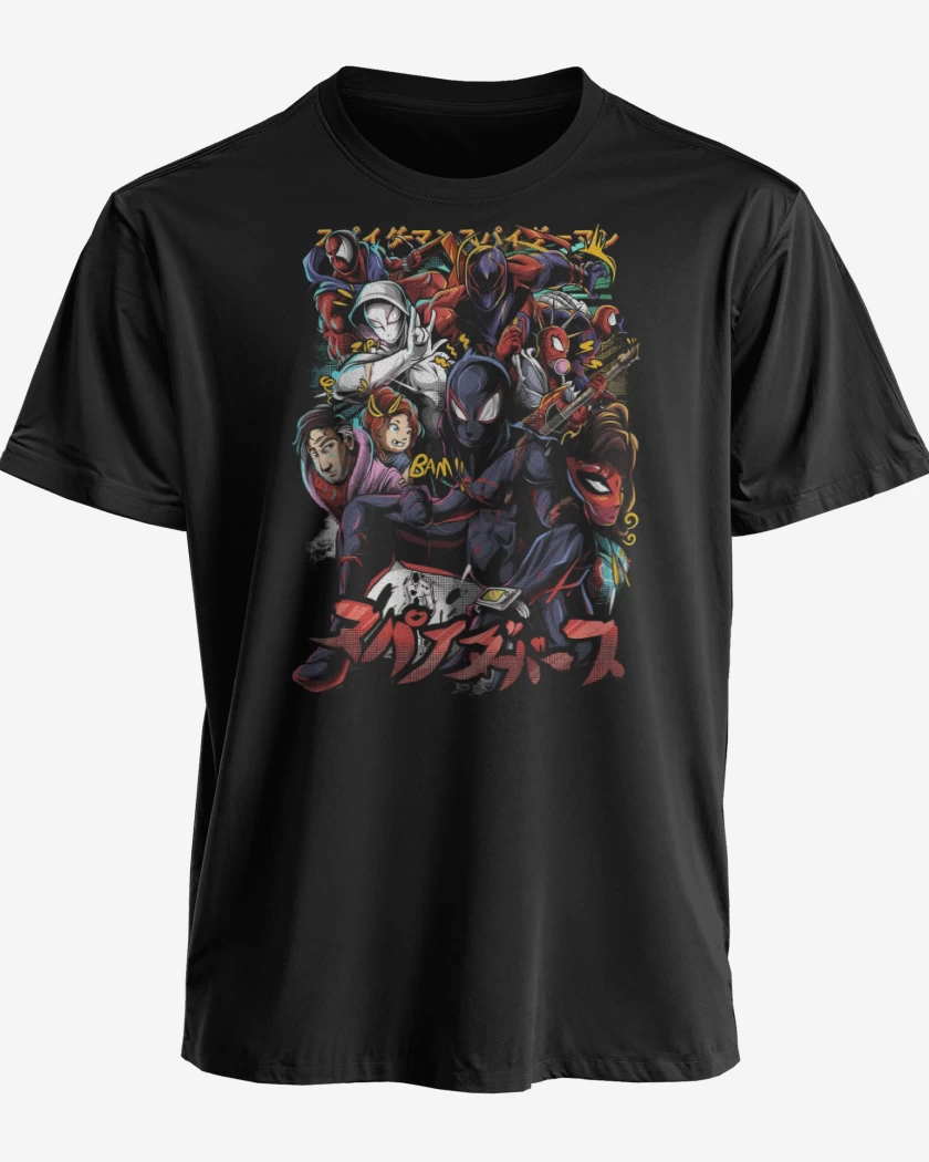 Polera premium Negro de In to the Spiderverse
