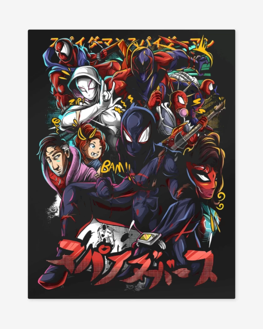 Print metalico Negro de In to the Spiderverse