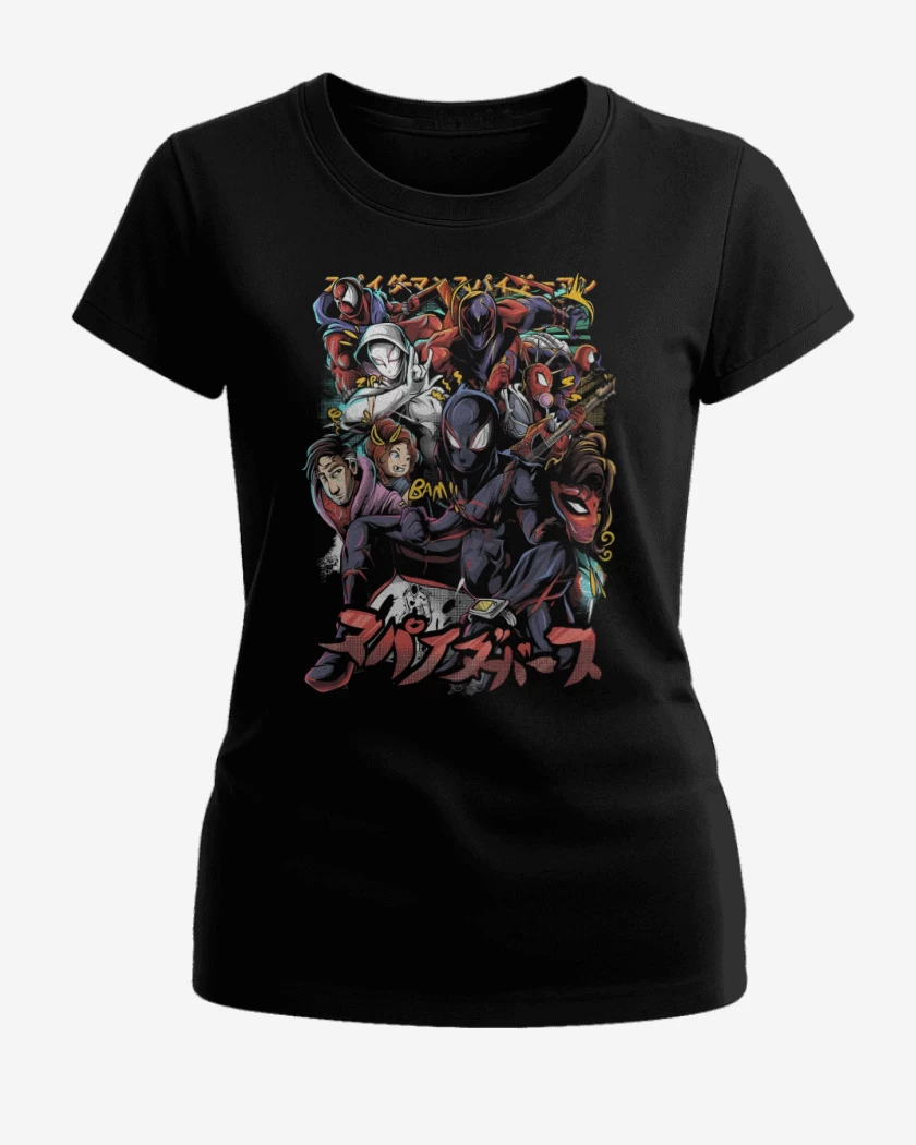 Polera de Mujer Negro de In to the Spiderverse