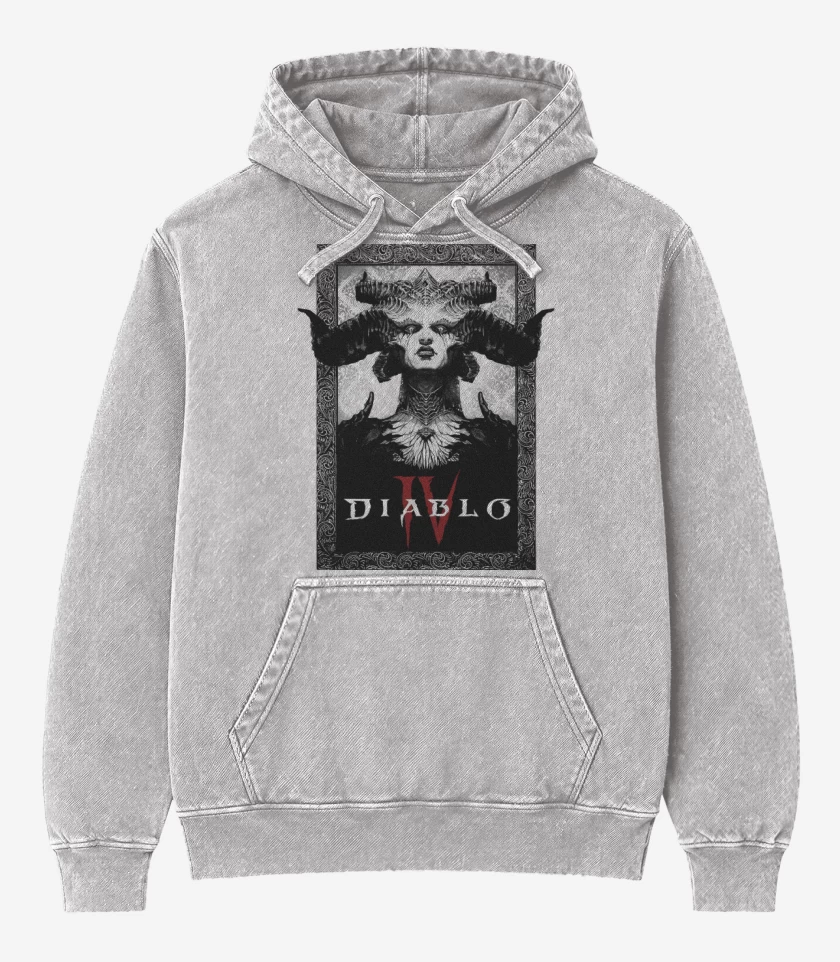 Poleron Canguro Acid Wash Gris Melange de Lilith IV