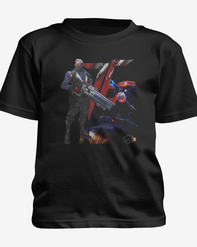Polera de niño Negro de Soldier 76