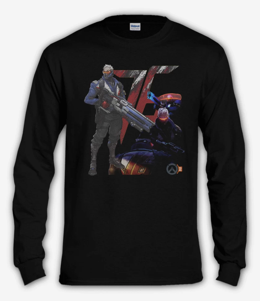 Polera manga larga Negro de Soldier 76