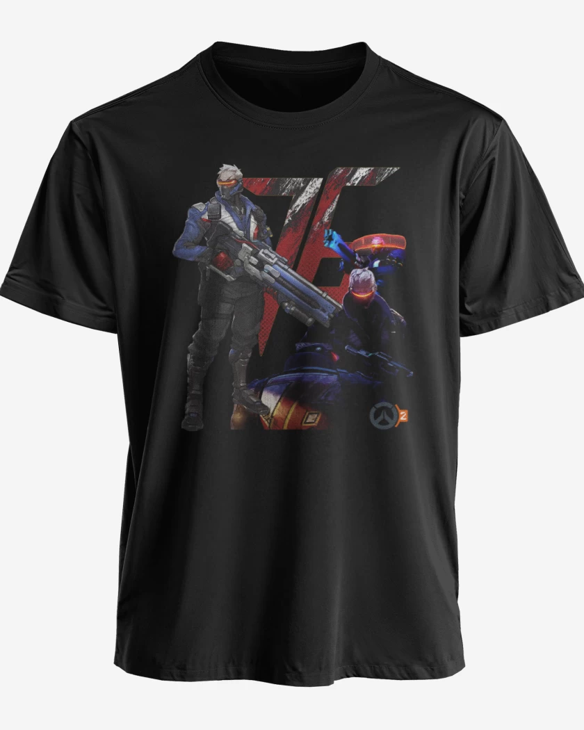 Polera premium Negro de Soldier 76