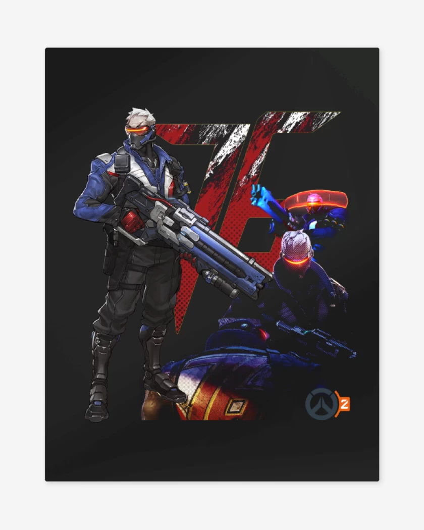 Print metalico Negro de Soldier 76