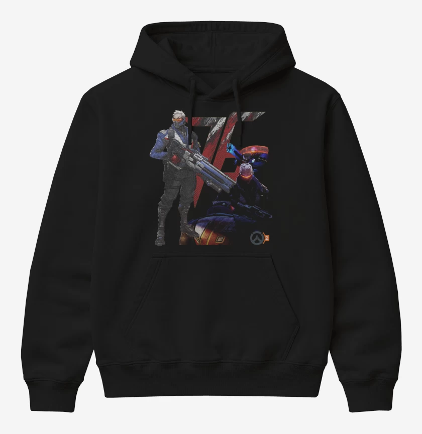 Poleron Canguro básico Negro de Soldier 76