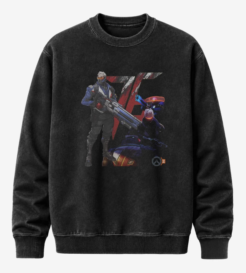Poleron Polo Acid Wash Negro de Soldier 76
