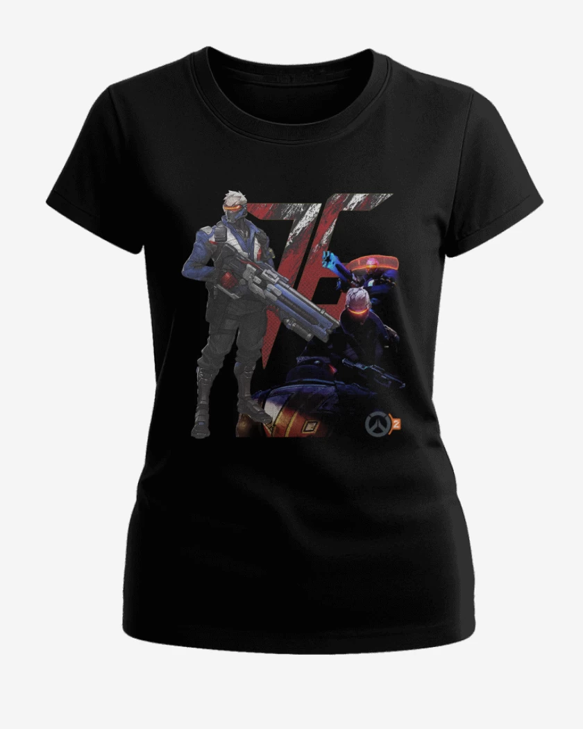 Polera de Mujer Negro de Soldier 76