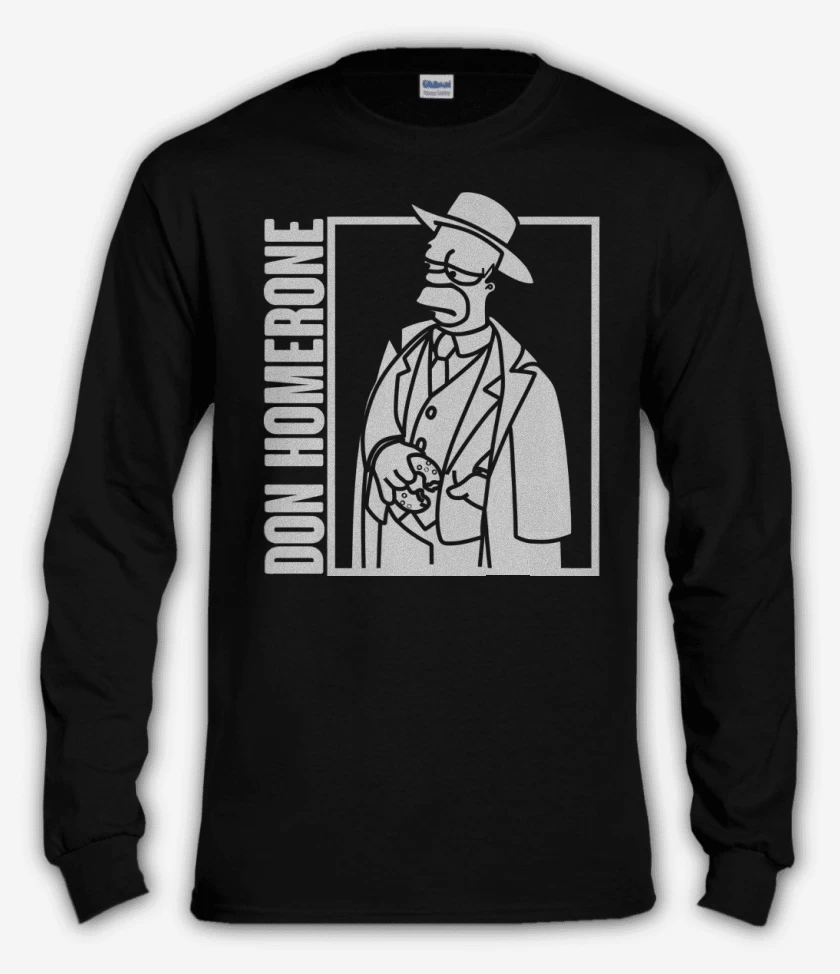 Polera manga larga Negro de Don Homerone