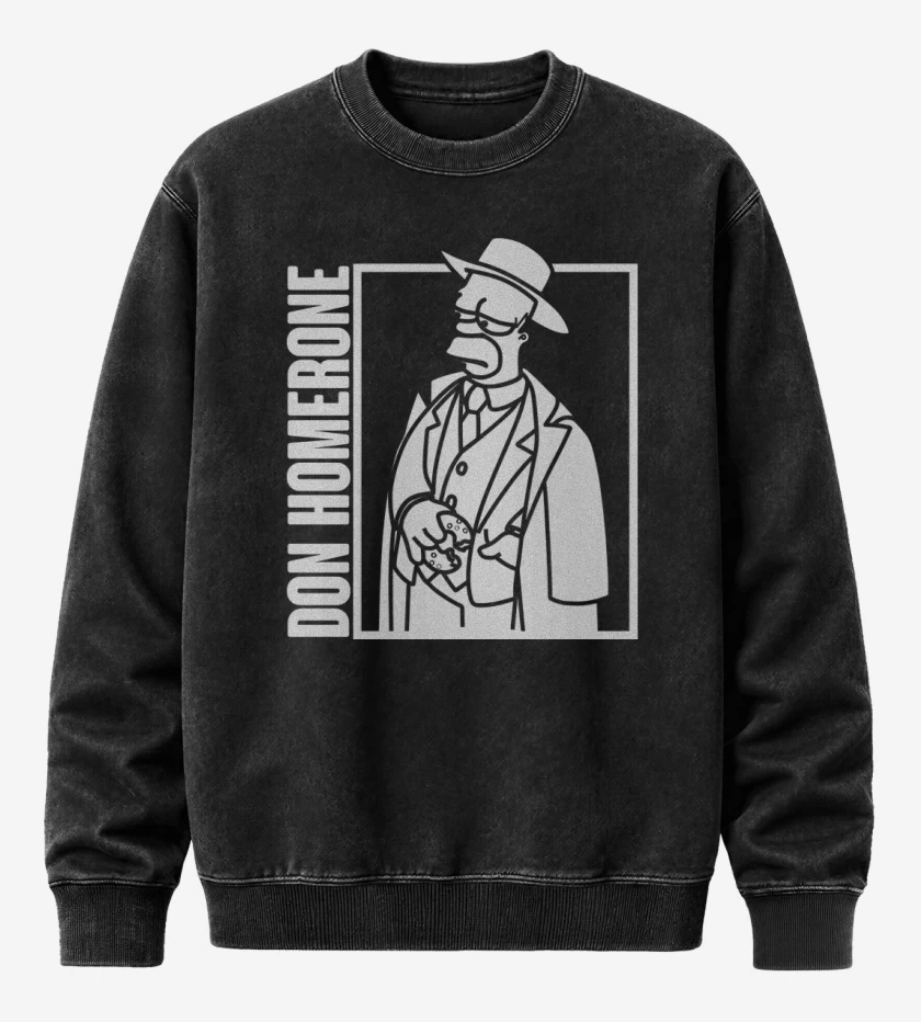 Poleron Polo Acid Wash Negro de Don Homerone