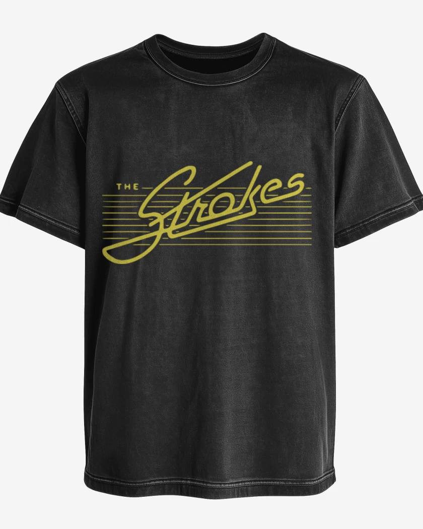 Polera desgastada Negro de The strokes 2
