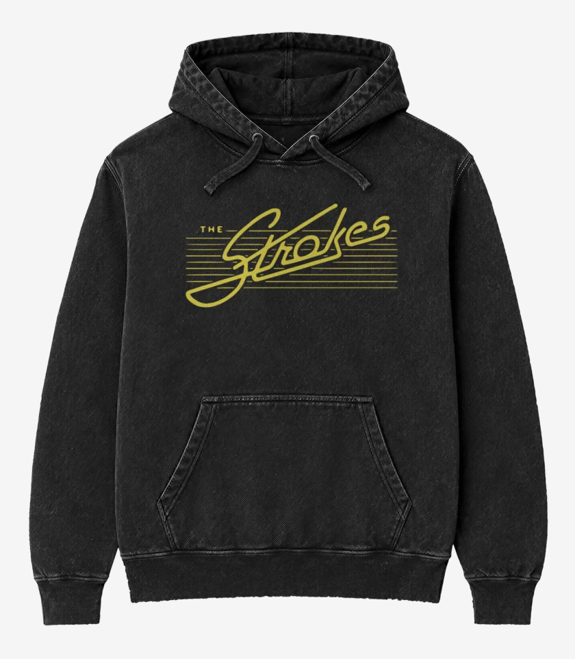 Poleron Canguro Acid Wash Negro de The strokes 2