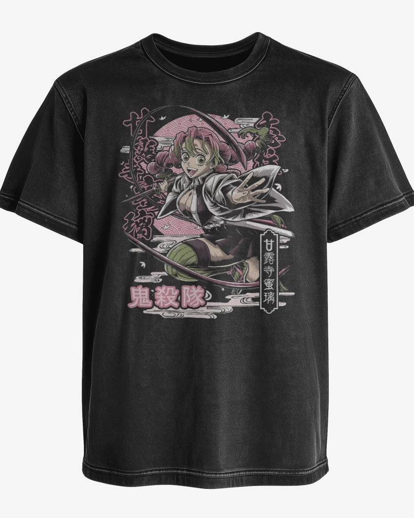 Polera desgastada Negro de Pilar del Amor Kanroji