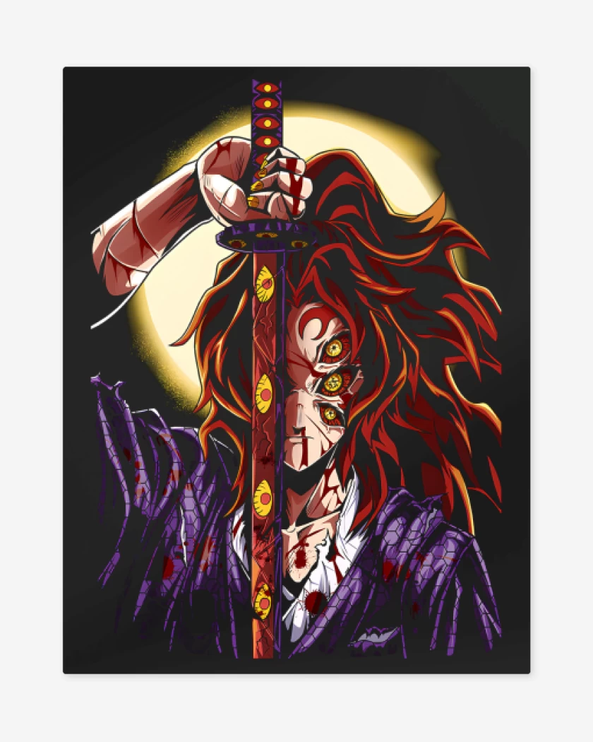Print metalico Negro de Oni Kokushibo