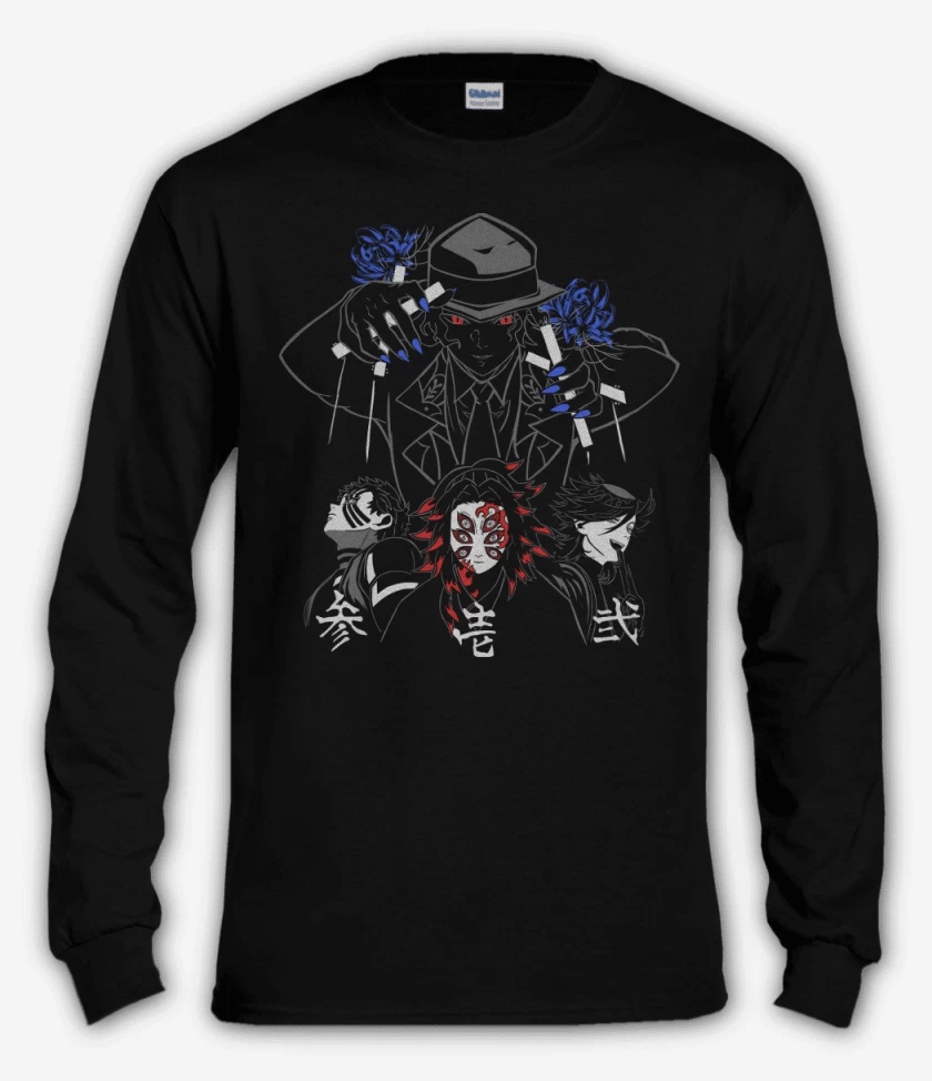 Polera manga larga Negro de Muzan y las Lunas Superiores