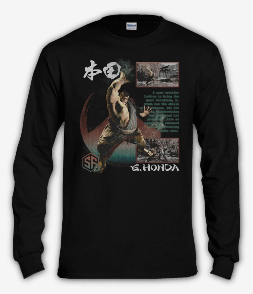 Polera manga larga Negro de SF6 E Honda
