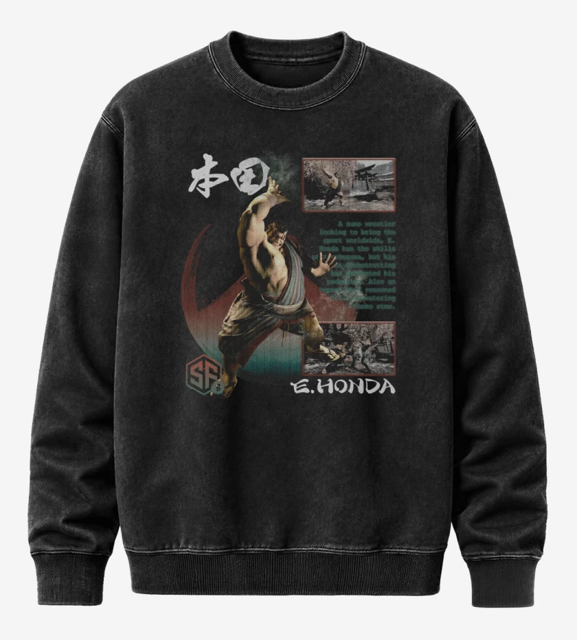 Poleron Polo Acid Wash Negro de SF6 E Honda