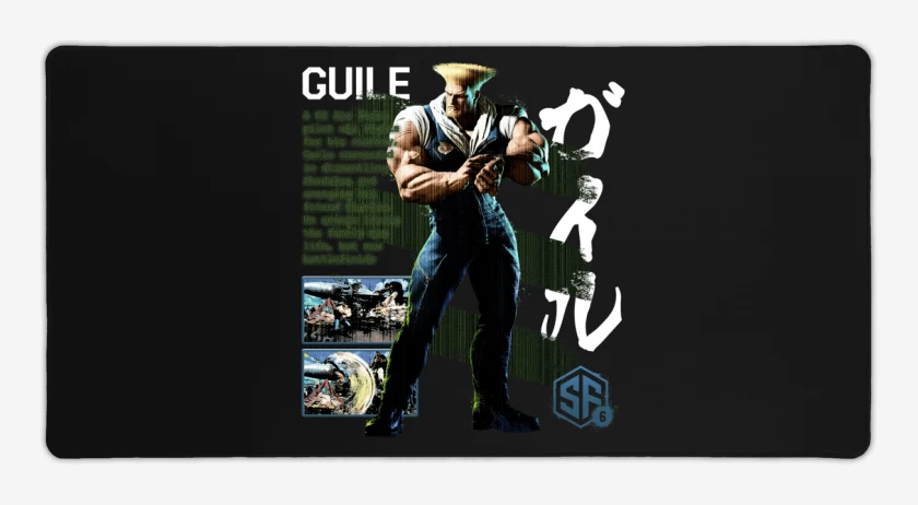 Mouse pad Gamer Negro de SF6 Guile